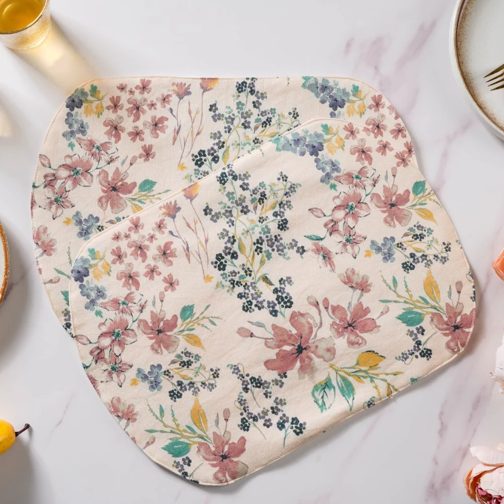 Vintage Floral Cotton Printed Table Mat Set Of 2 - Image 10