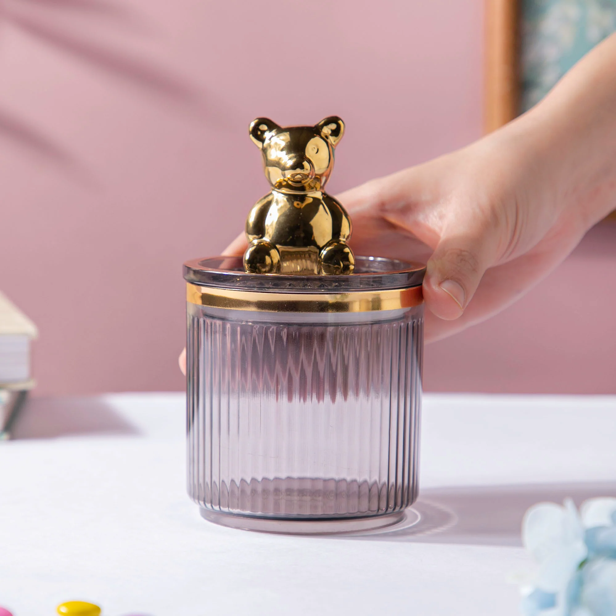Vintage Jar With Bear Lid Ash Grey 350ml - Image 2