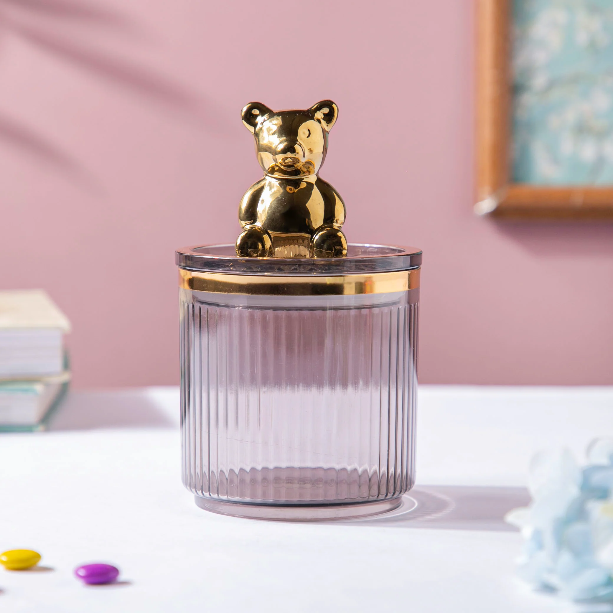 Vintage Jar With Bear Lid Ash Grey 350ml - Image 3