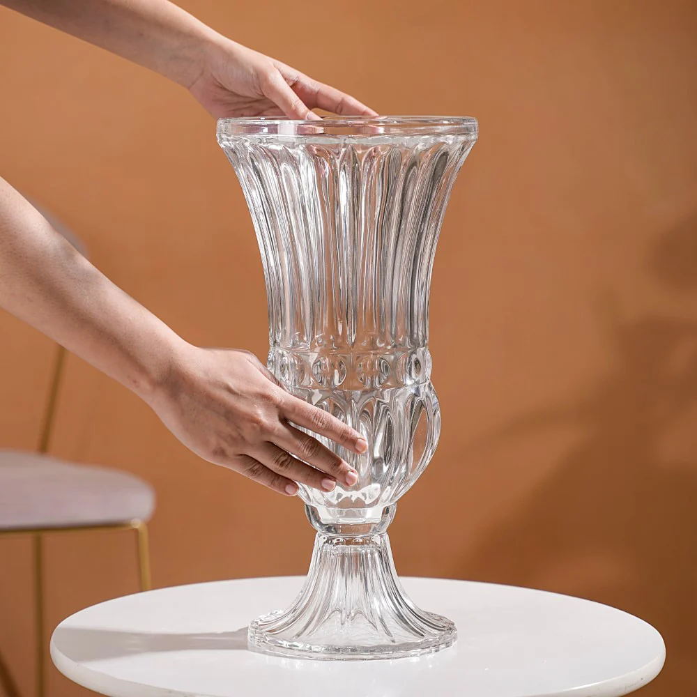 Vintage Pedestal Flower Vase 16 Inch - Image 2
