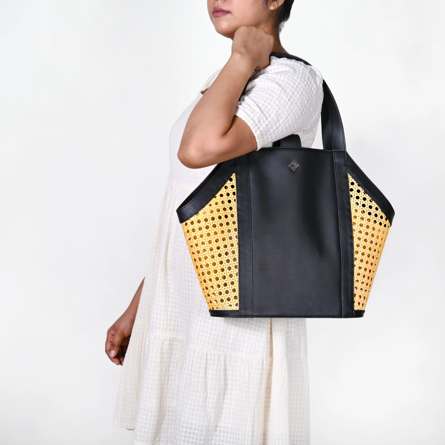 Vintage Rattan Webbing Tote Bag - Image 2