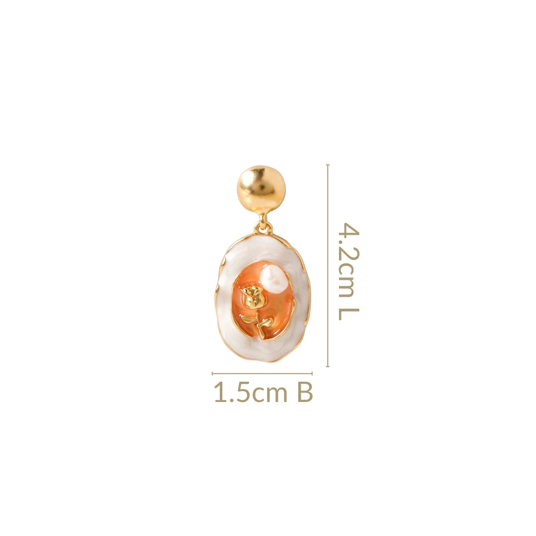 Vintage Rose Dangle Earrings - Image 3