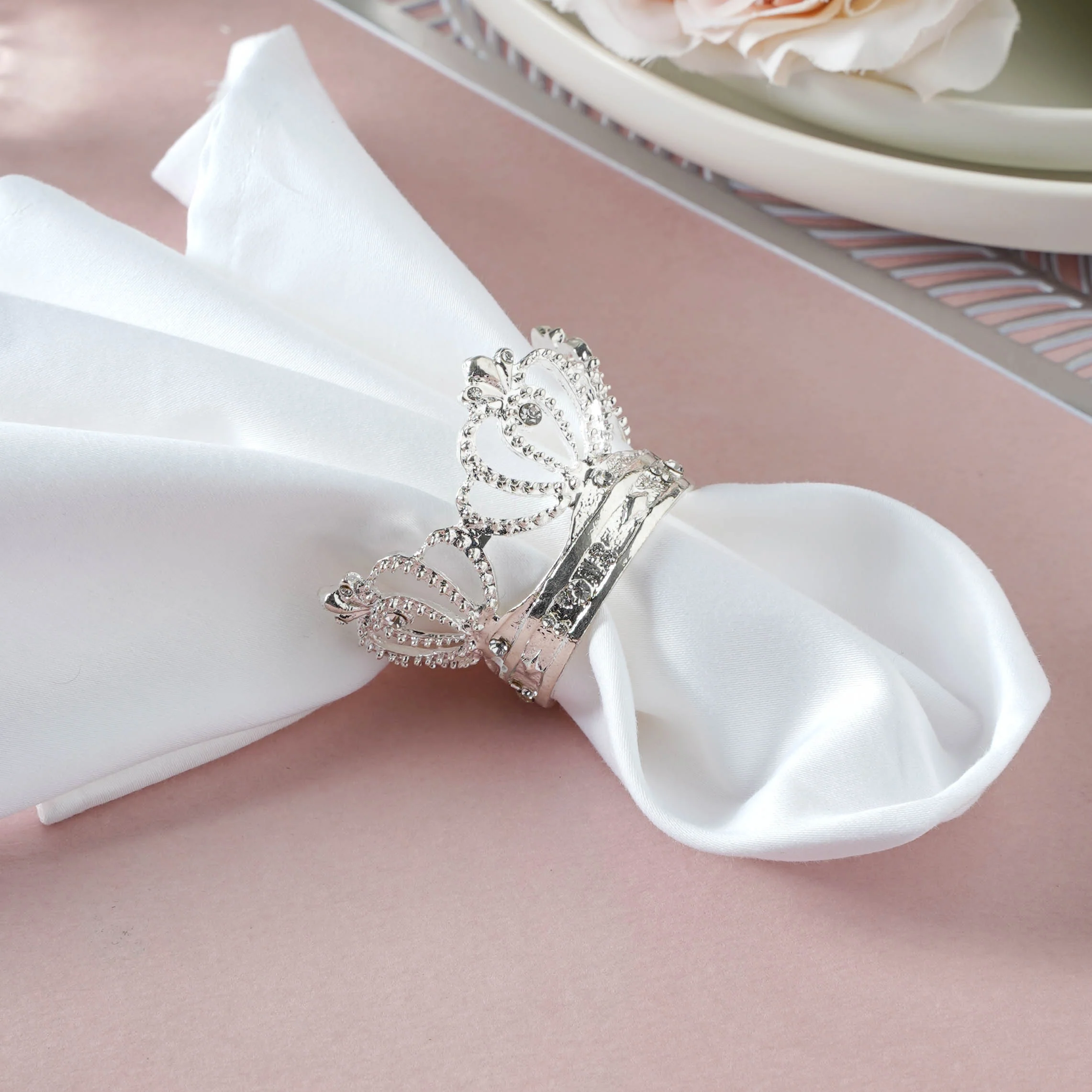 Vintage Silver Crown Napkin Ring - Image 6