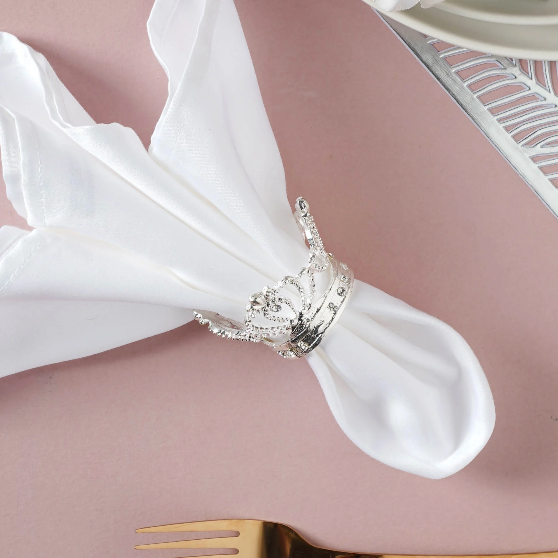 Vintage Silver Crown Napkin Ring - Image 8