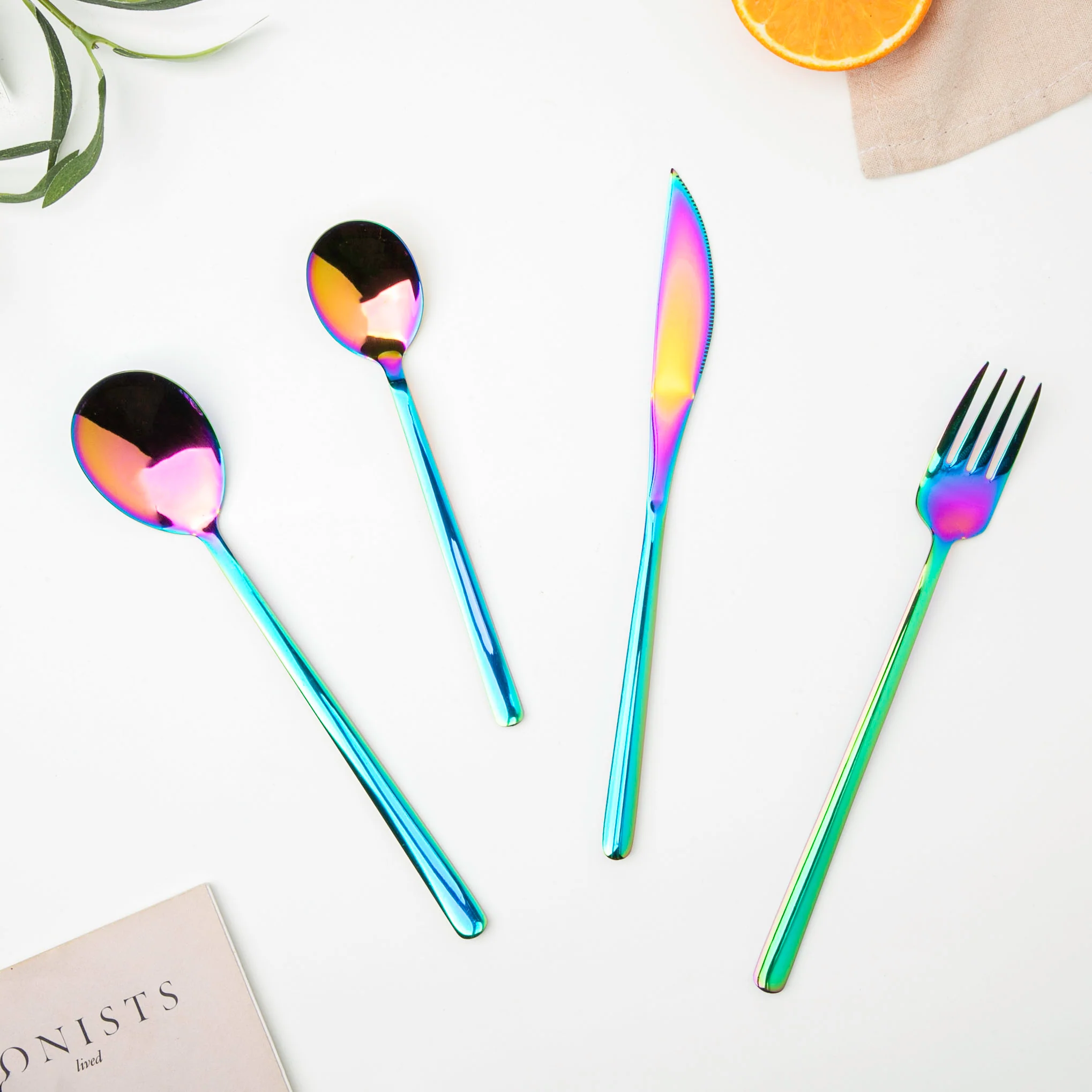 Vintage Stainless Steel Cutlery Set Of 4 Multicolour - Image 4