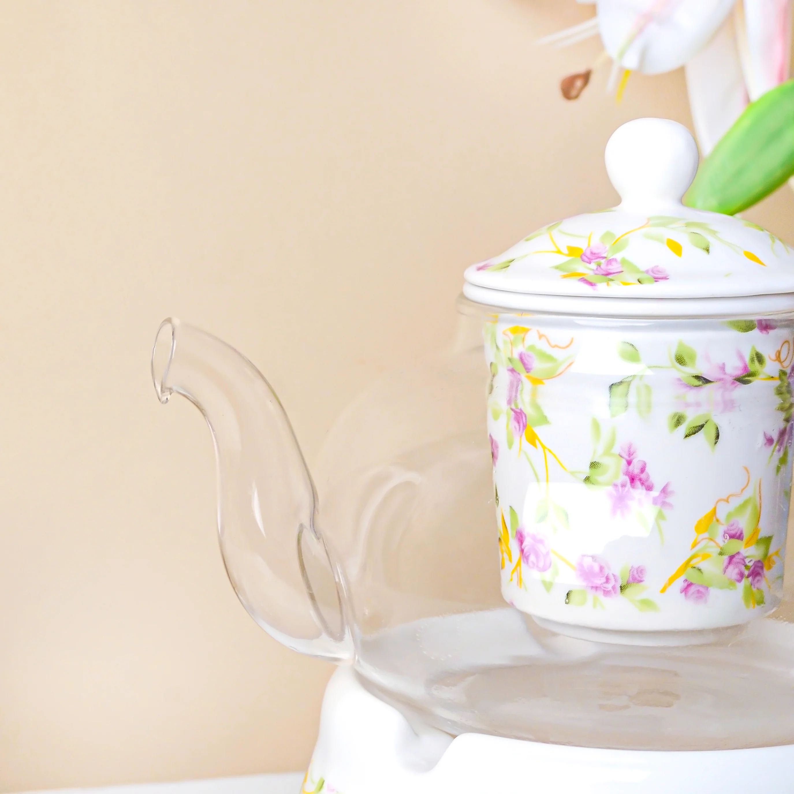 Viola Cosmos Glass Teapot With Warmer Base 700 ml - Image 9