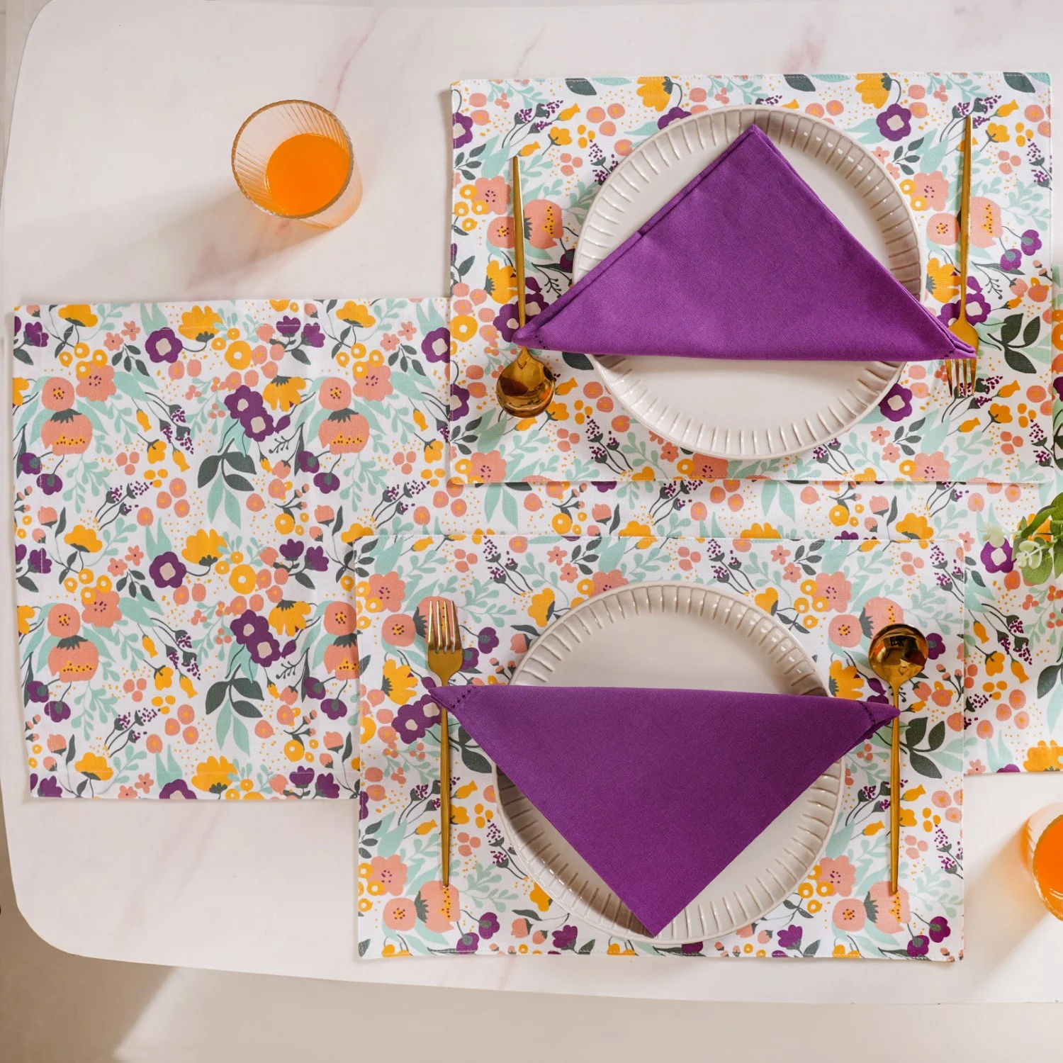 Viola Linen Table Napkins Mats And Runner Set - Image 2