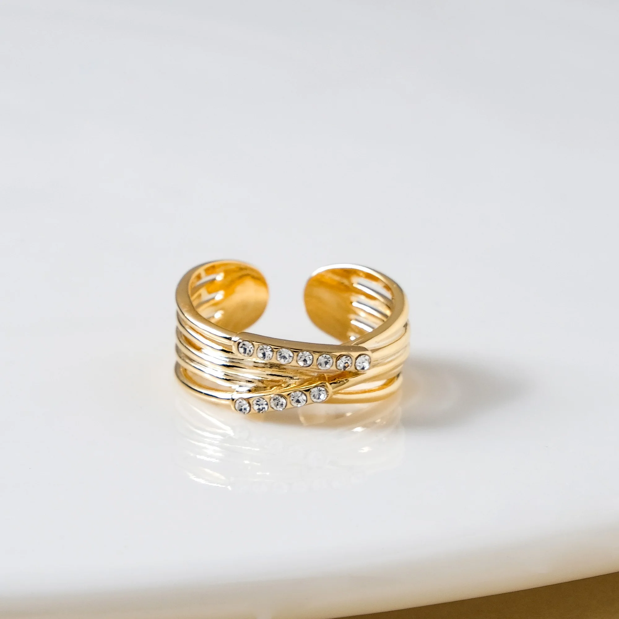 Vogue Radiance Layered Gold Ring - Image 6