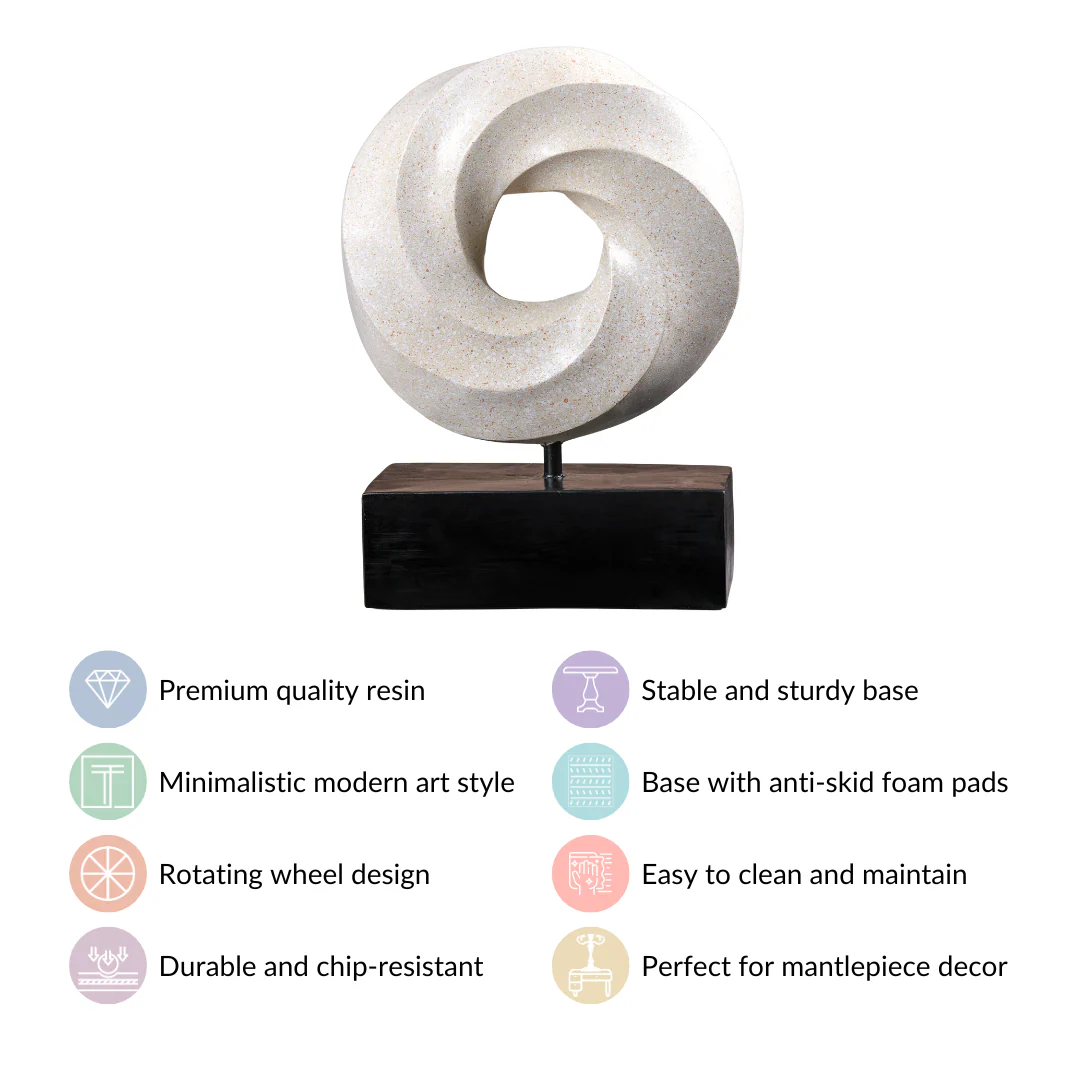 Vortex Art Decor Showpiece White - Image 4