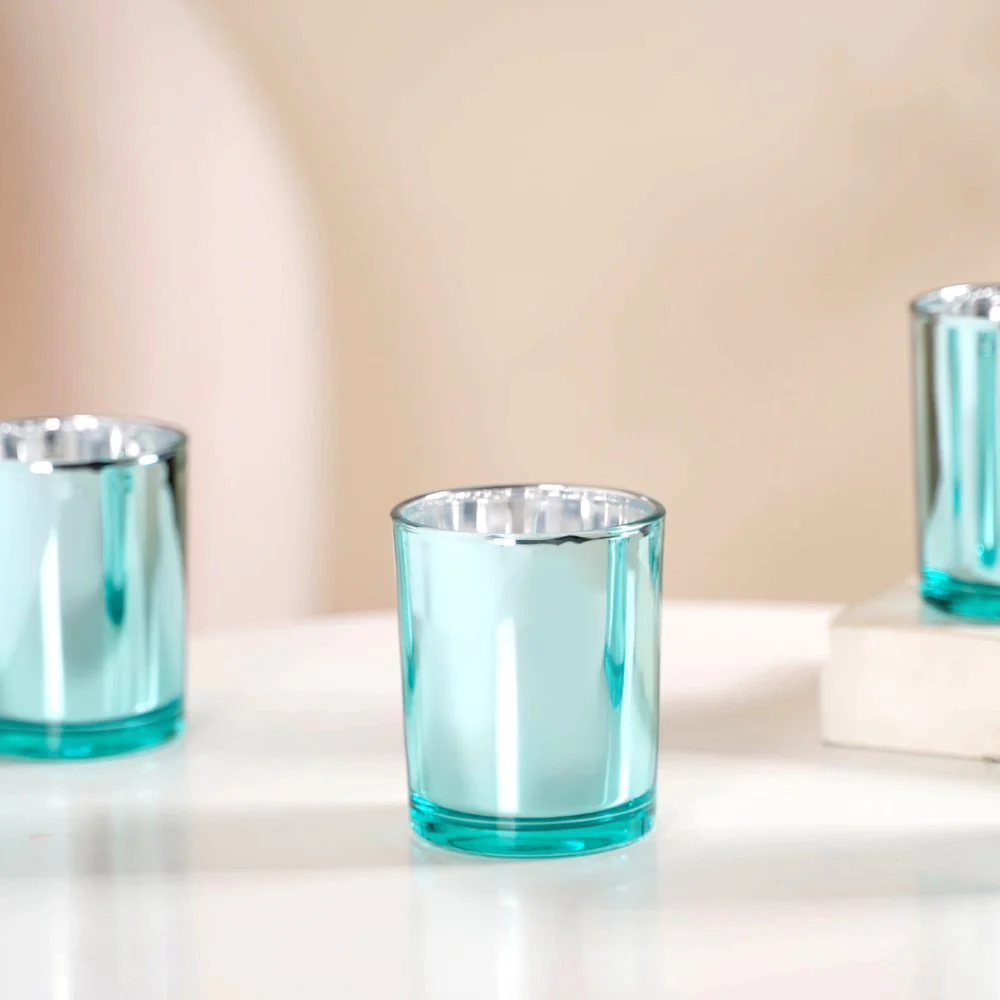 Votive Glass Tealight Holder Set Of 4 Blue - Image 4