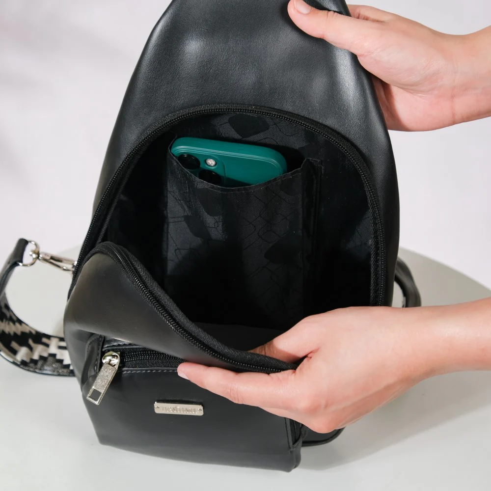 Voyager Crossbody Sling Backpack Black - Image 7