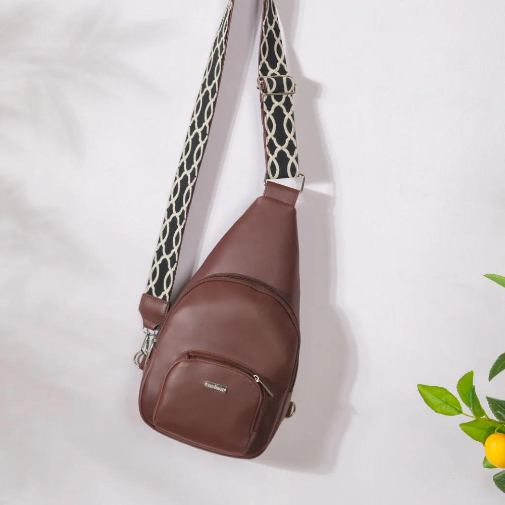 Voyager Crossbody Sling Bag Brown - Image 4