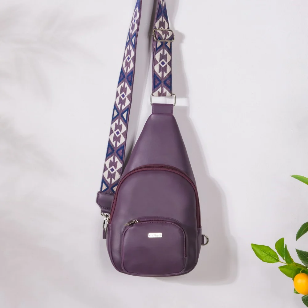 Voyager One Shoulder Sling Backpack Purple - Image 2