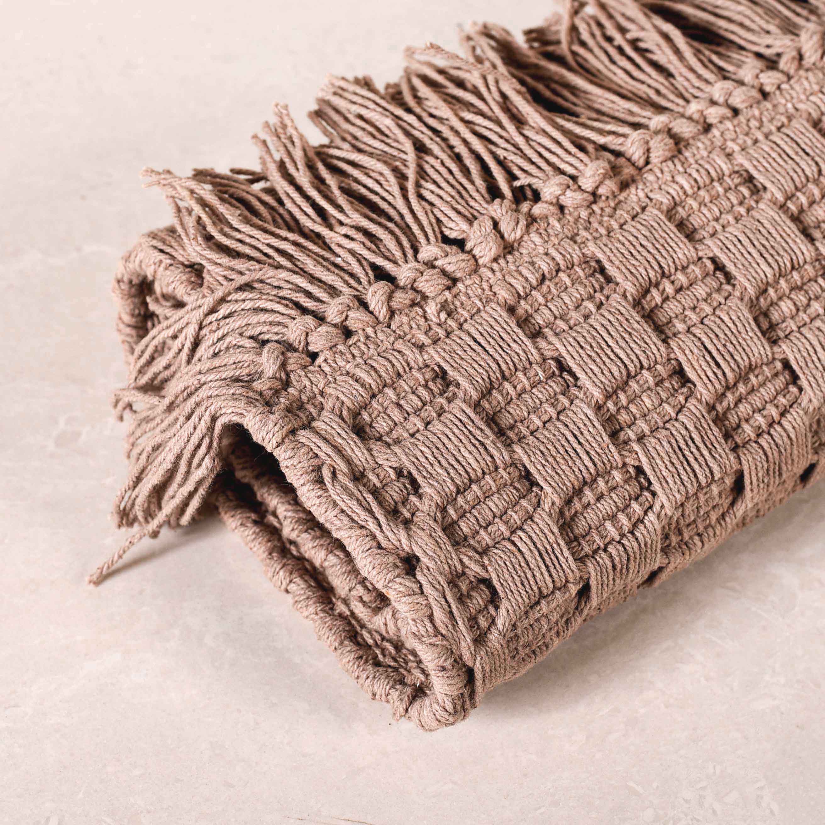 Waffle Weave Cotton Floor Mat Sandy Brown 37x20 Inch - Image 8