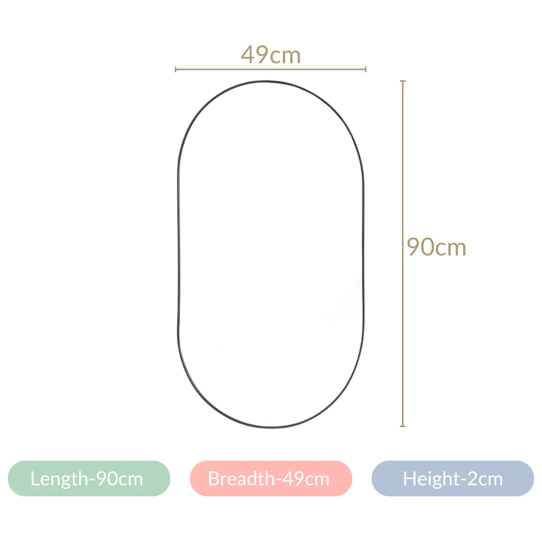 Wall Hanging Oval Mirror Black Large - Image 11