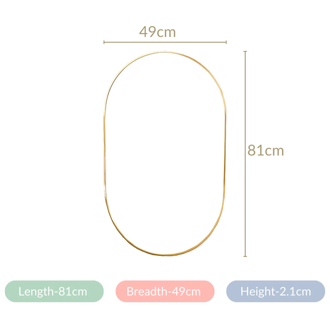 Wall Mounted Oval Mirror Gold Small - Image 10