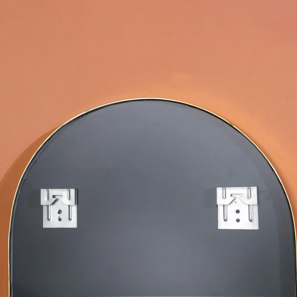 Wall Mounted Oval Mirror Gold Small - Image 4