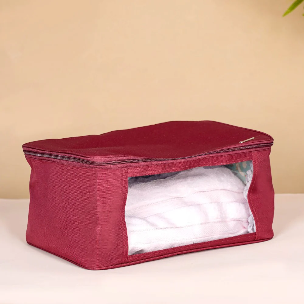 Clothes Storage Organiser Bag Set Of 2 Red - Image 4