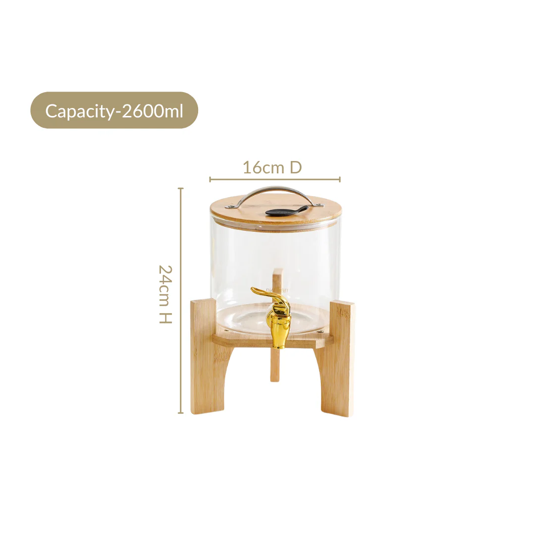 Water Dispenser With Bamboo Stand 2600ml - Image 5