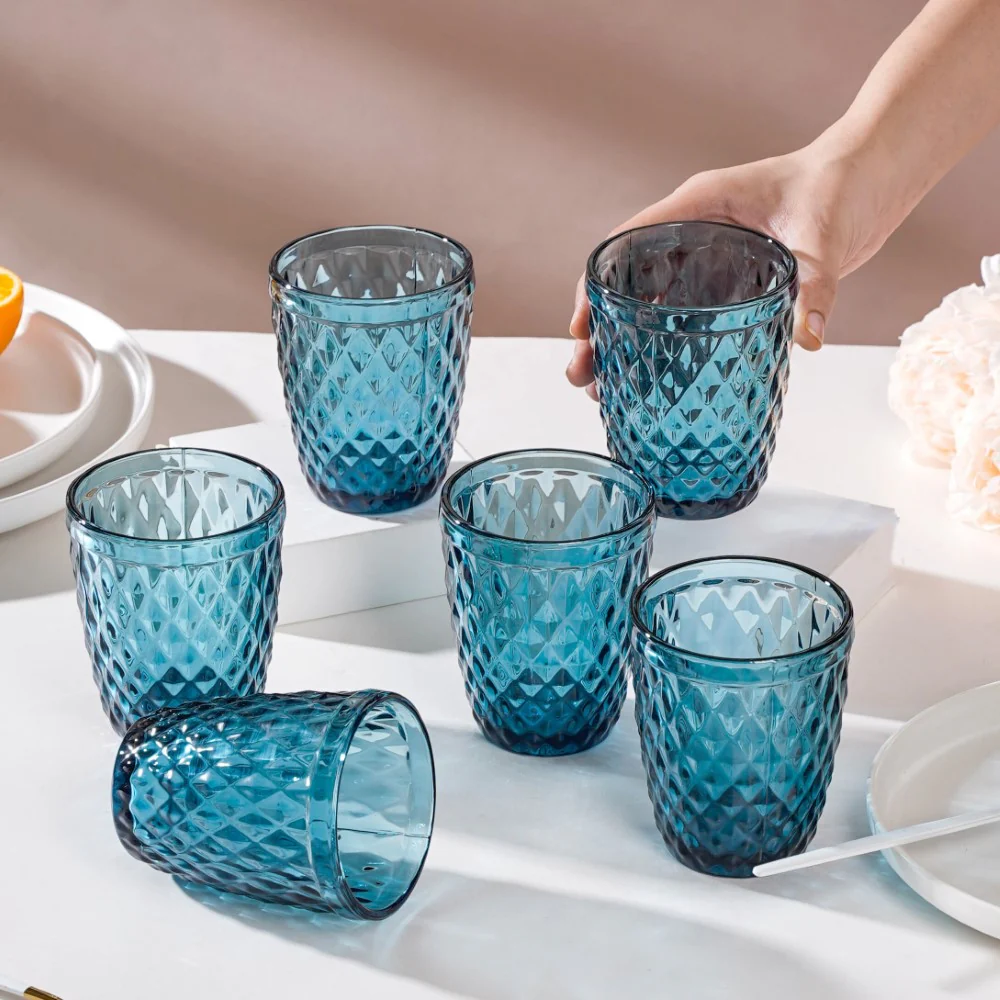 Water Glass Blue Set Of 6 250 ml - Image 2