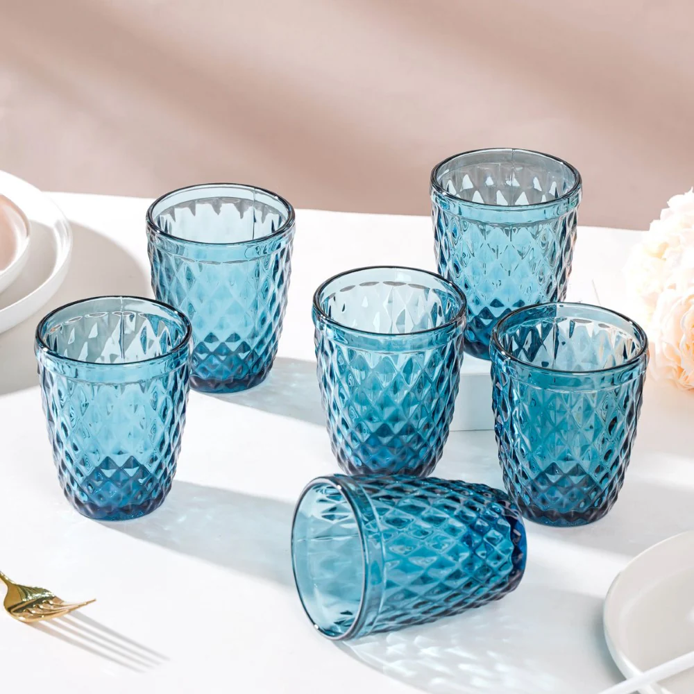 Water Glass Blue Set Of 6 250 ml - Image 6