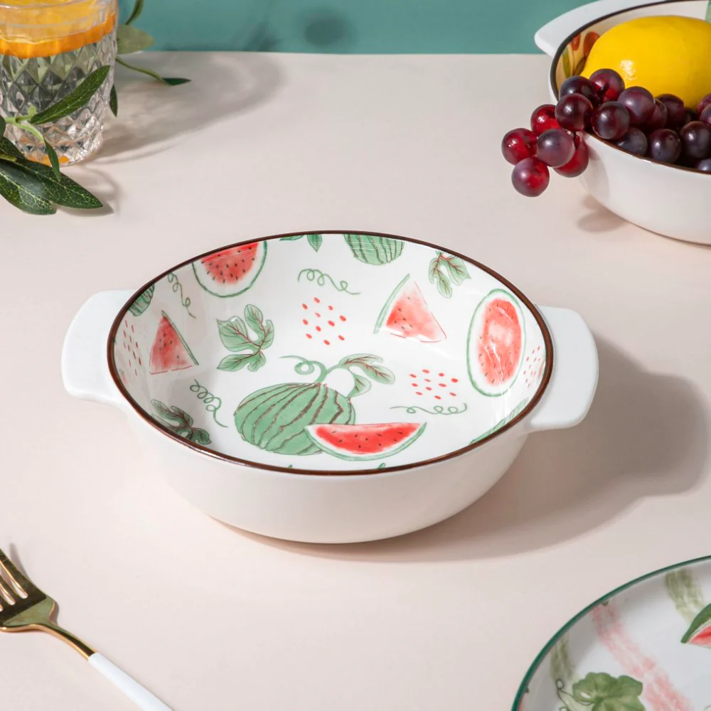 Watermelon Baking Bowl With Handles 7.5 Inch 500 ml