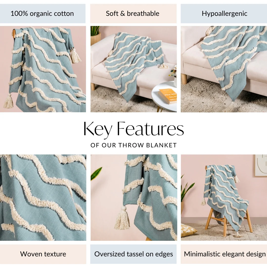 Wave And Weave Pure Cotton Throw - Image 5