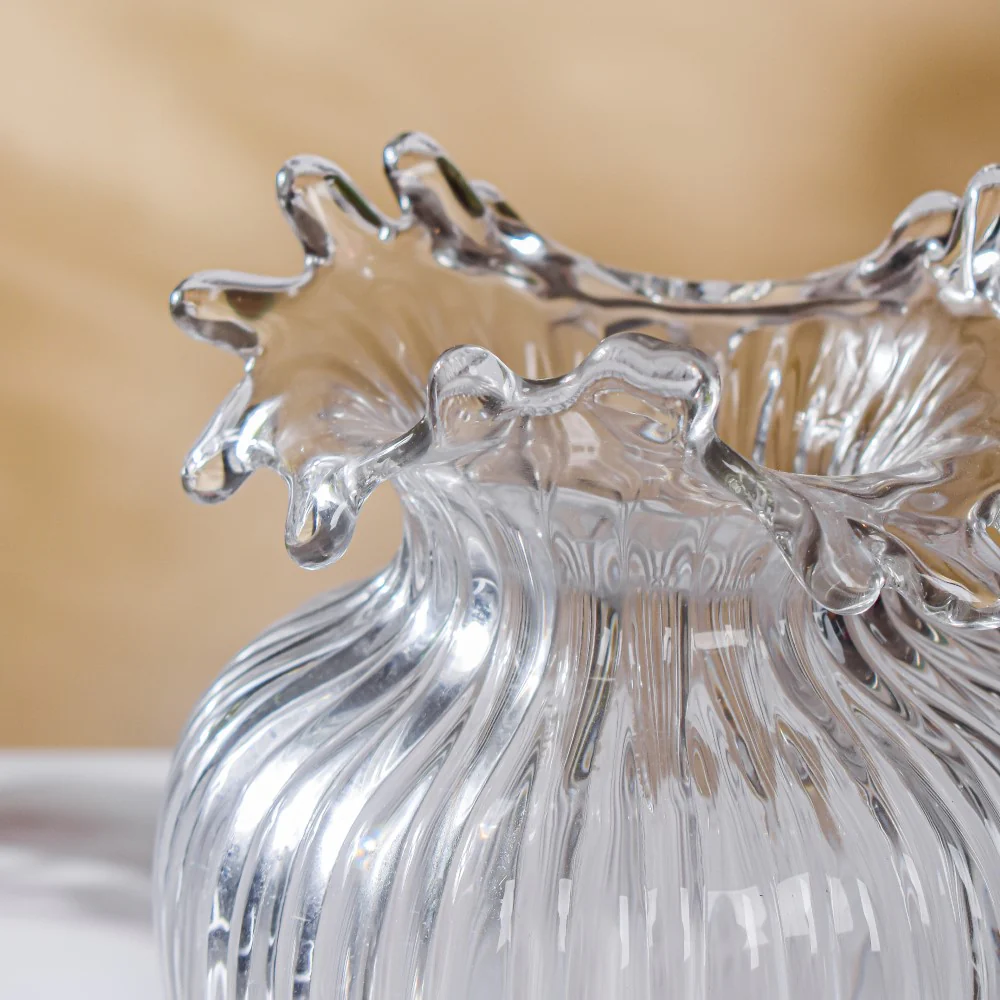 Wave Glass Flower Vase Large 8 Inch - Image 5