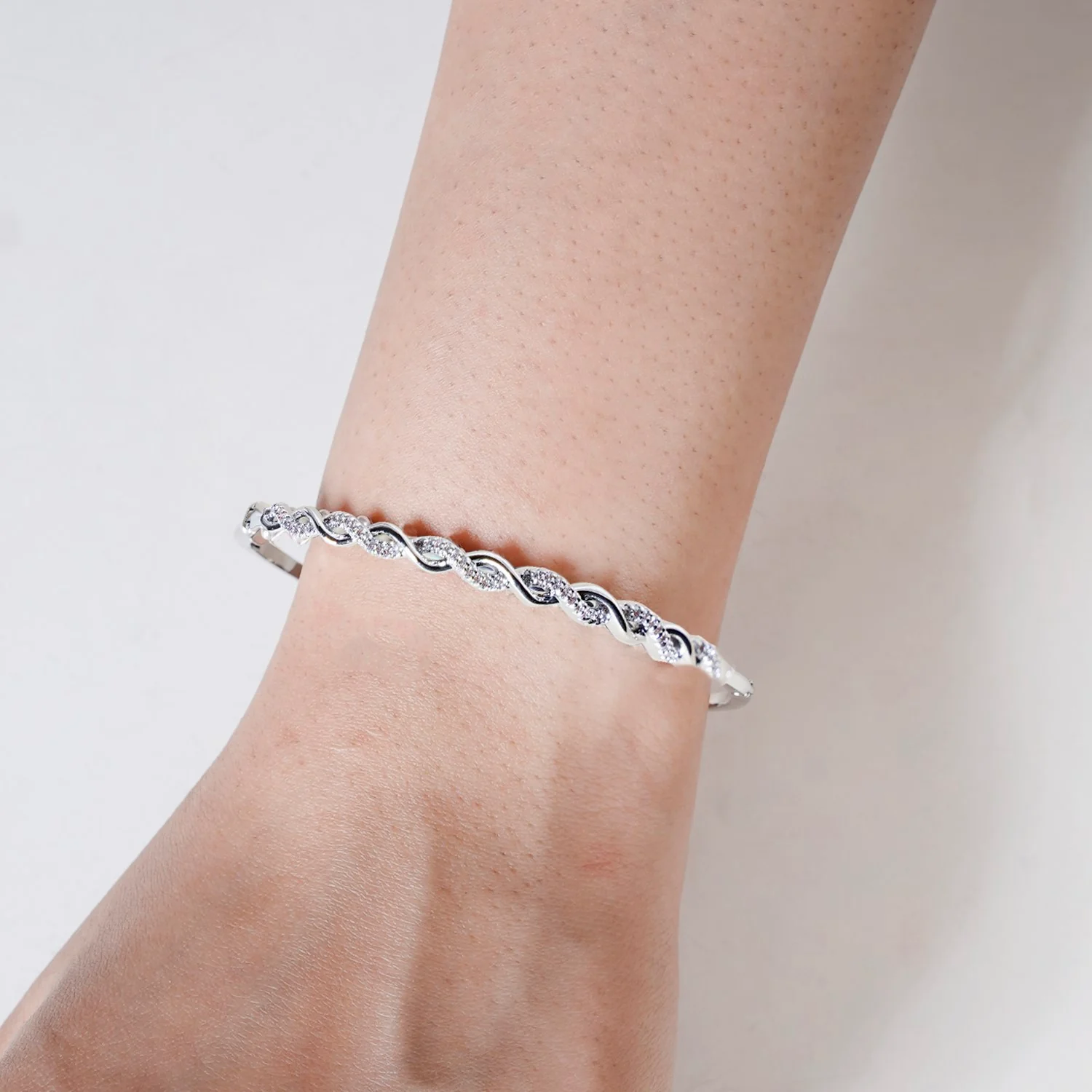 Waves And Swirls Silver Bracelet - Image 2