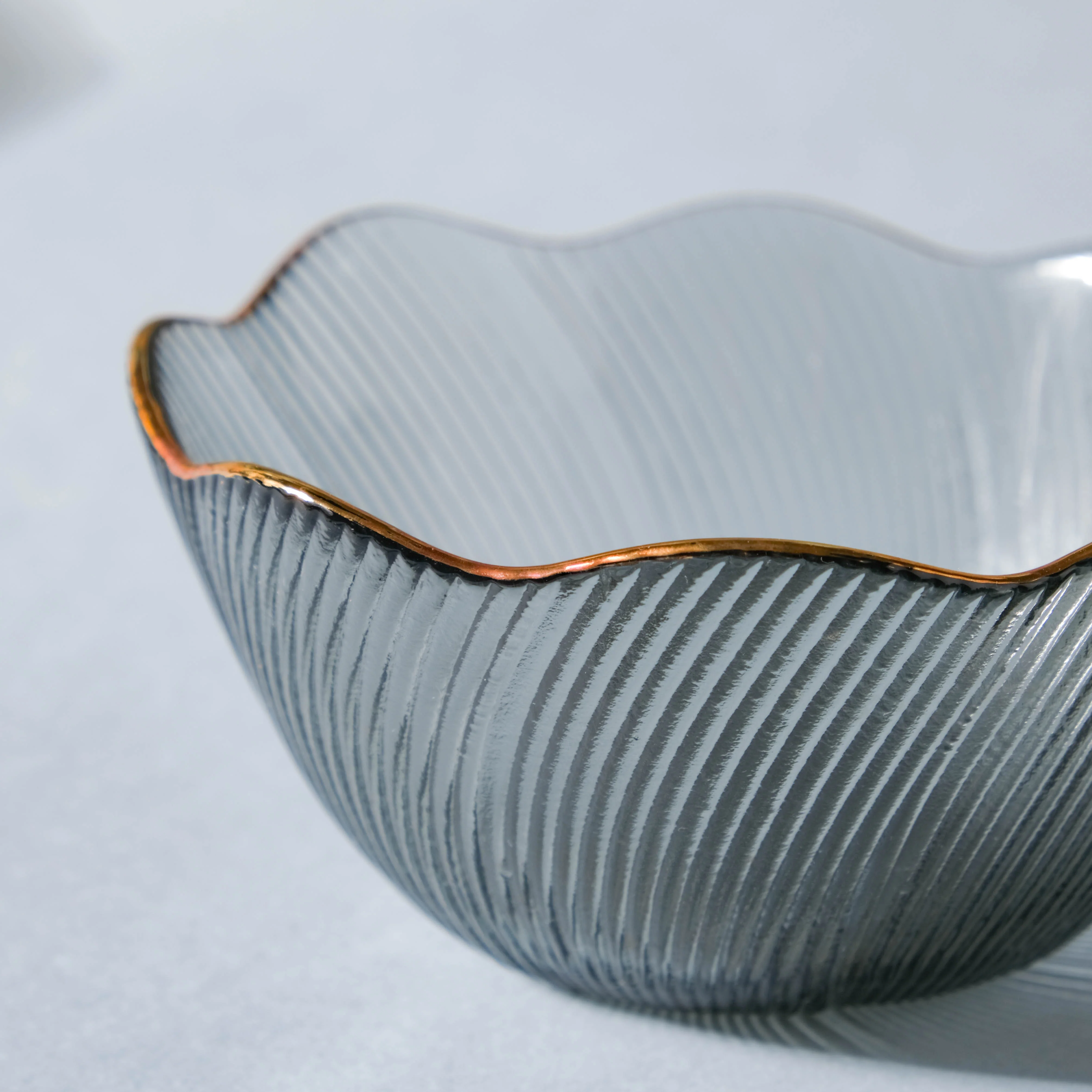 Wavy Glass Side Bowl Grey - Image 5