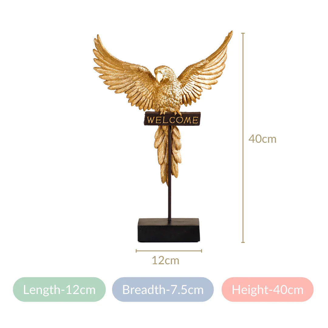 Welcome Parrot Gold Showpiece - Image 5