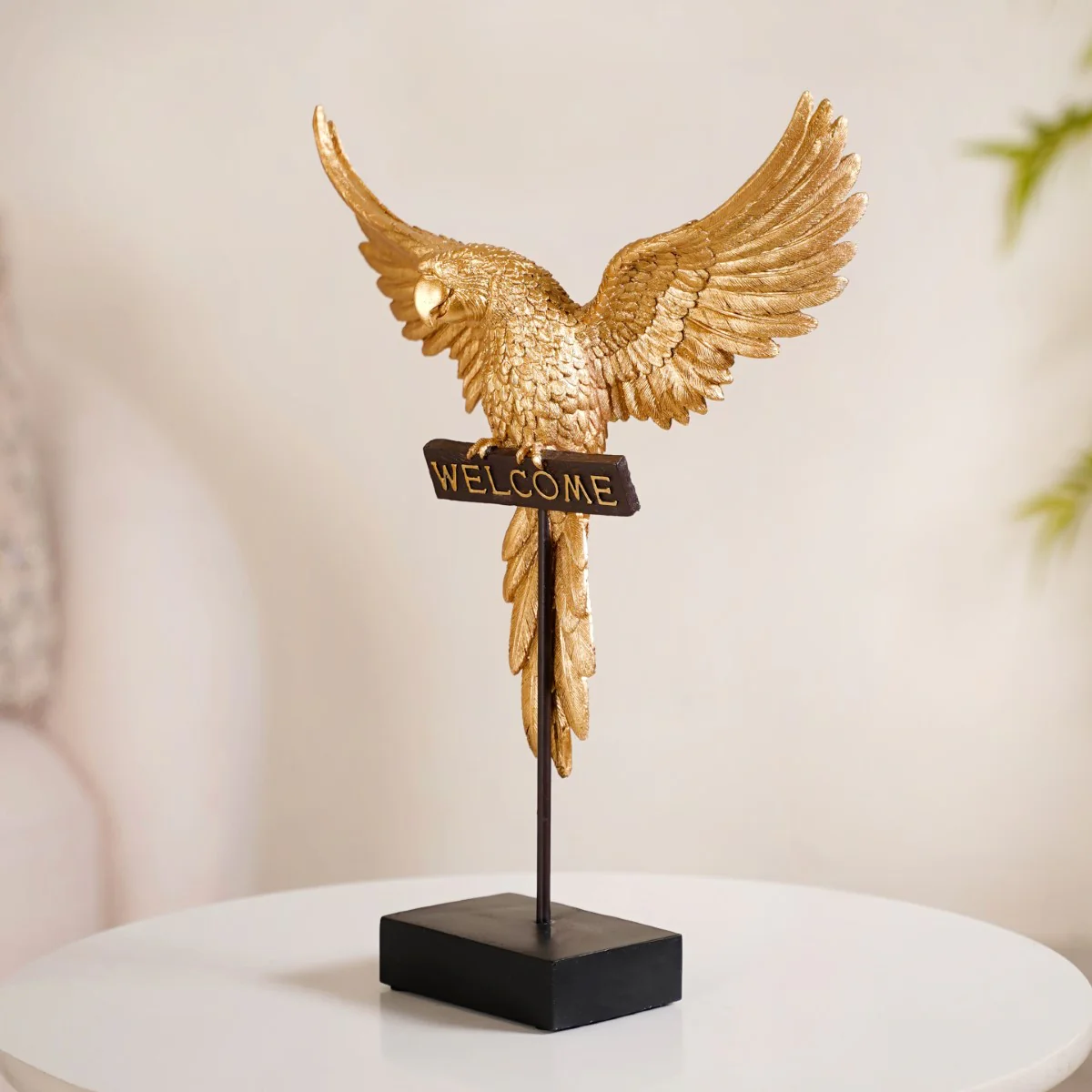 Welcome Parrot Gold Showpiece - Image 8