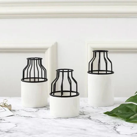 White Black Vase Small - Image 3
