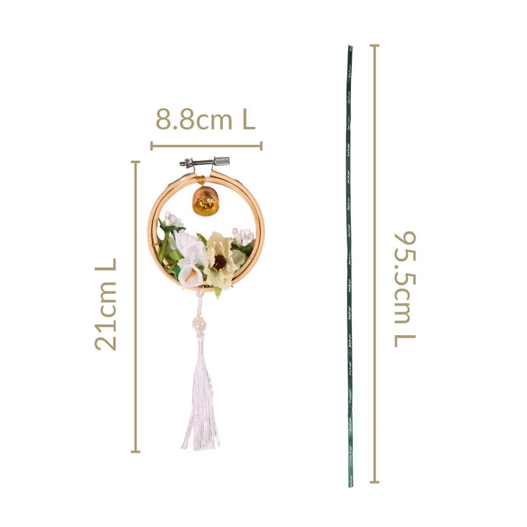 White Blooms DIY Hanging Car Accessory For Mirror - Image 4