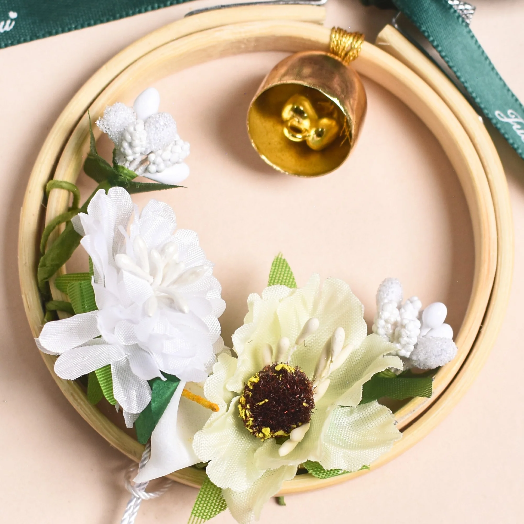 White Blooms DIY Hanging Car Accessory For Mirror - Image 5
