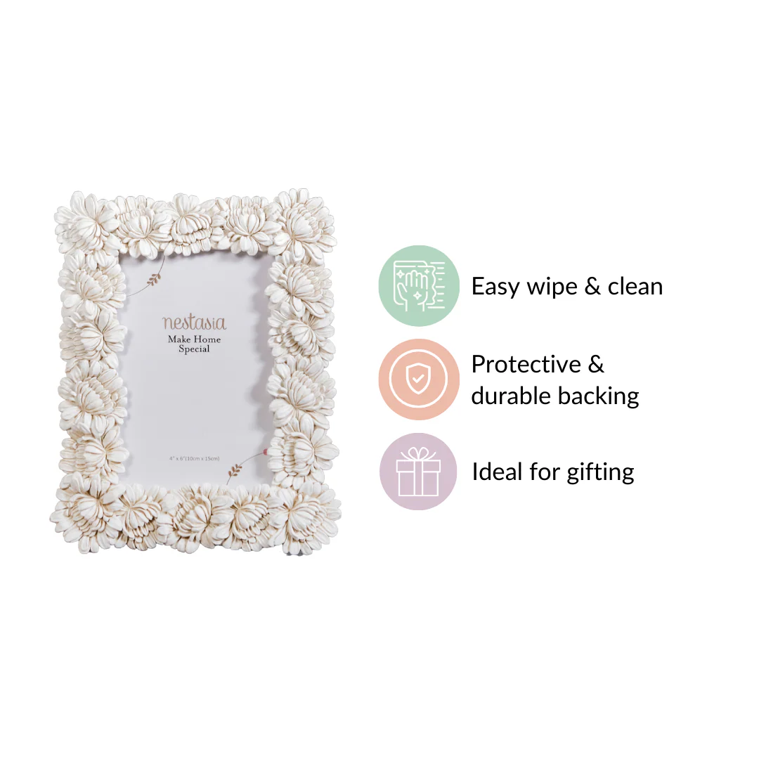 White Blooms Picture Frame Small 7.5"x7" - Image 5