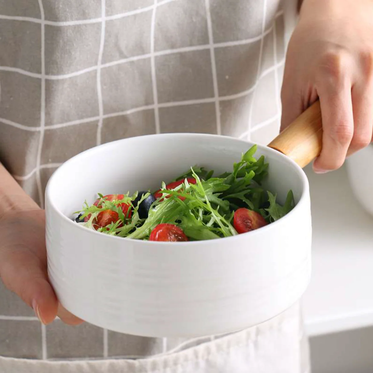 White Bowl with Handle - Image 2
