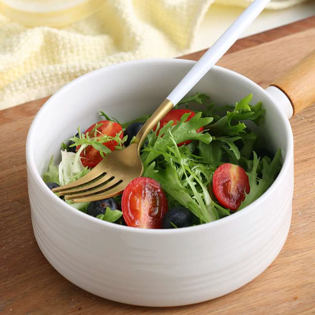 White Bowl with Handle - Image 5