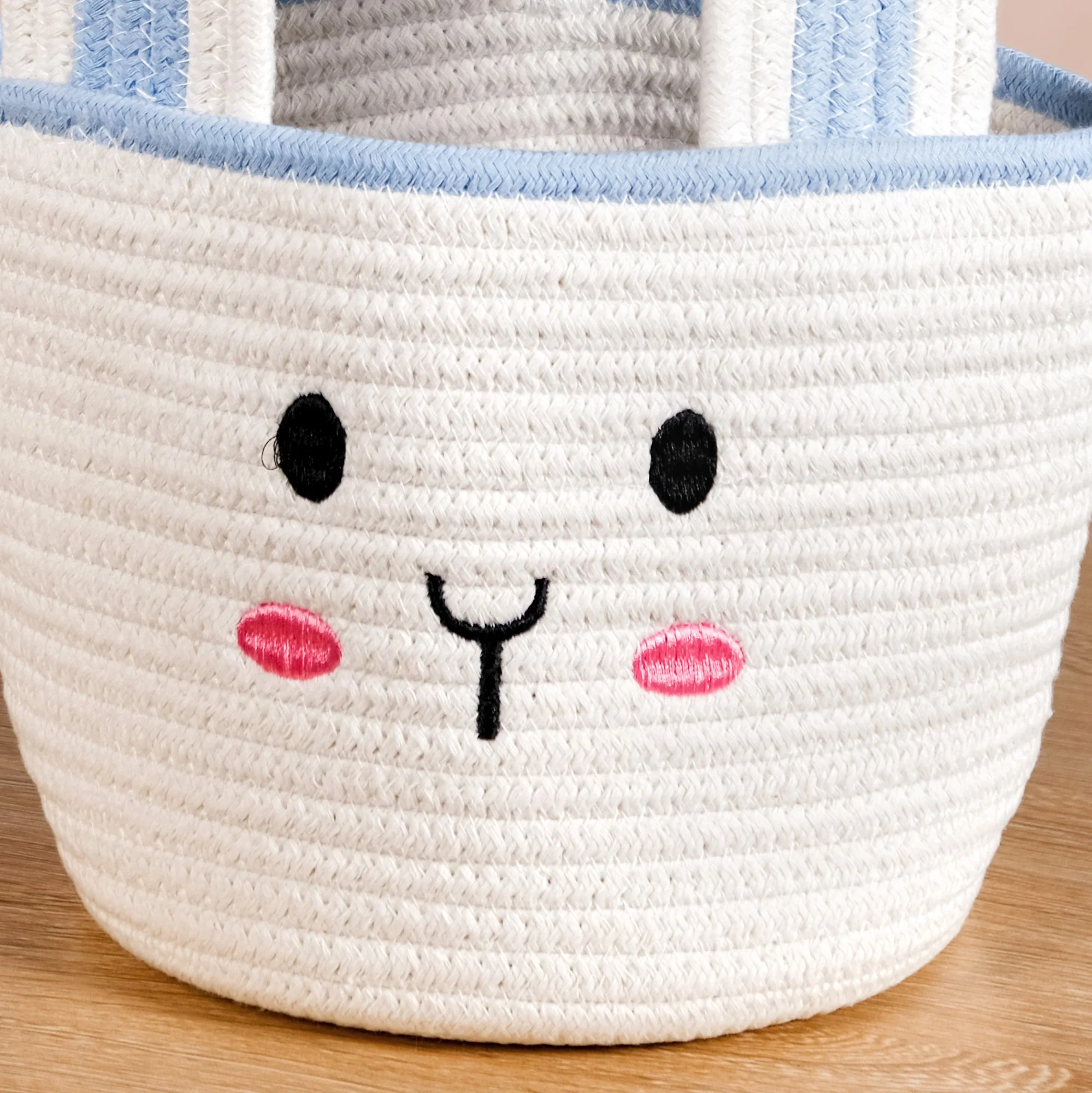 White Bunny Cotton Basket 17cm - Image 7