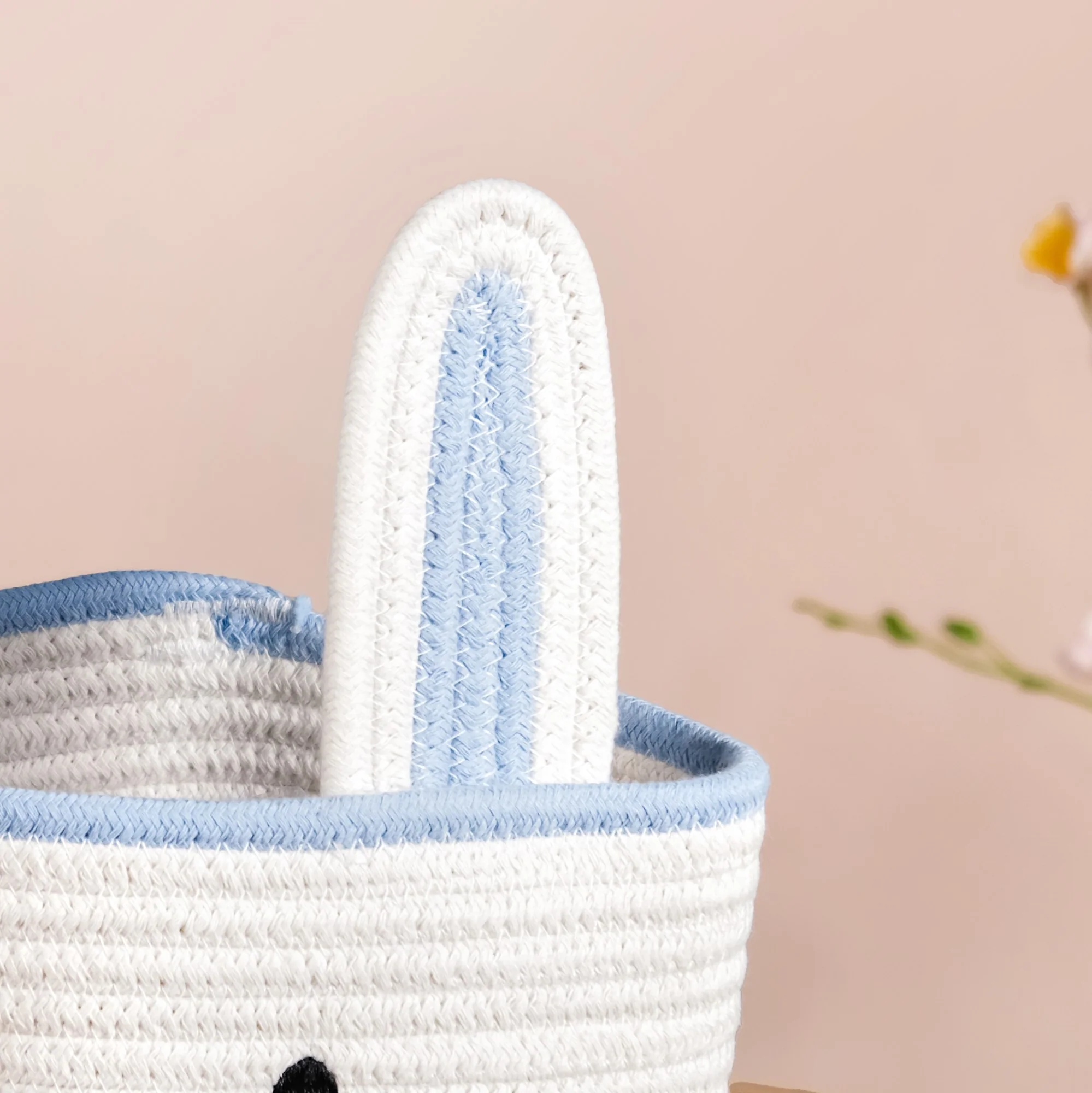 White Bunny Cotton Basket 17cm - Image 8