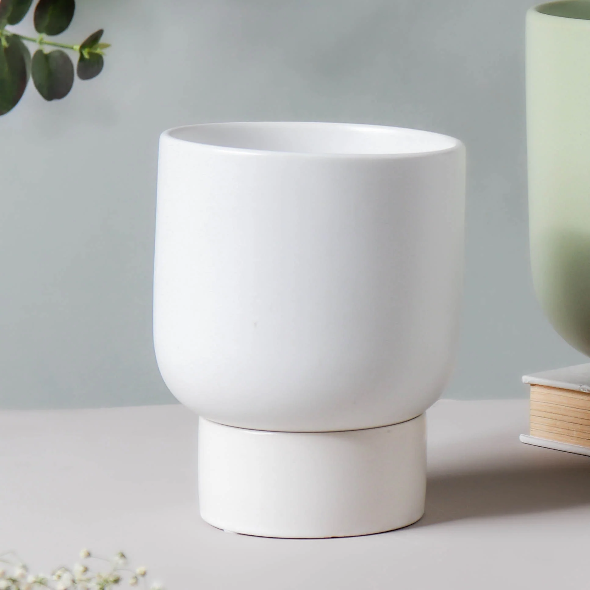 White Ceramic Plant Pot - Image 4