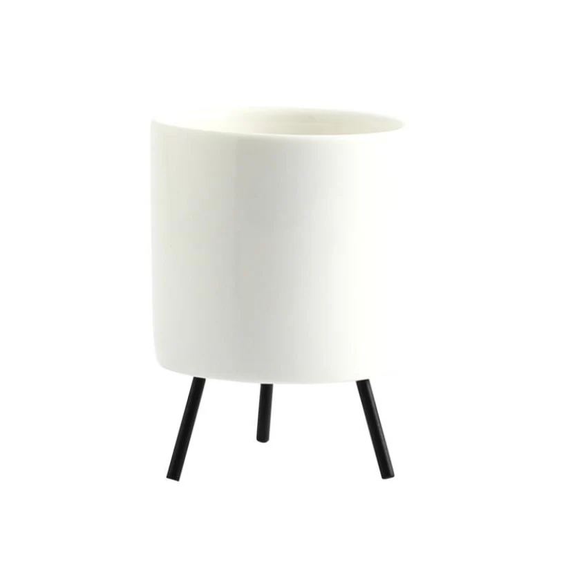 White Planter With Stand - Image 3