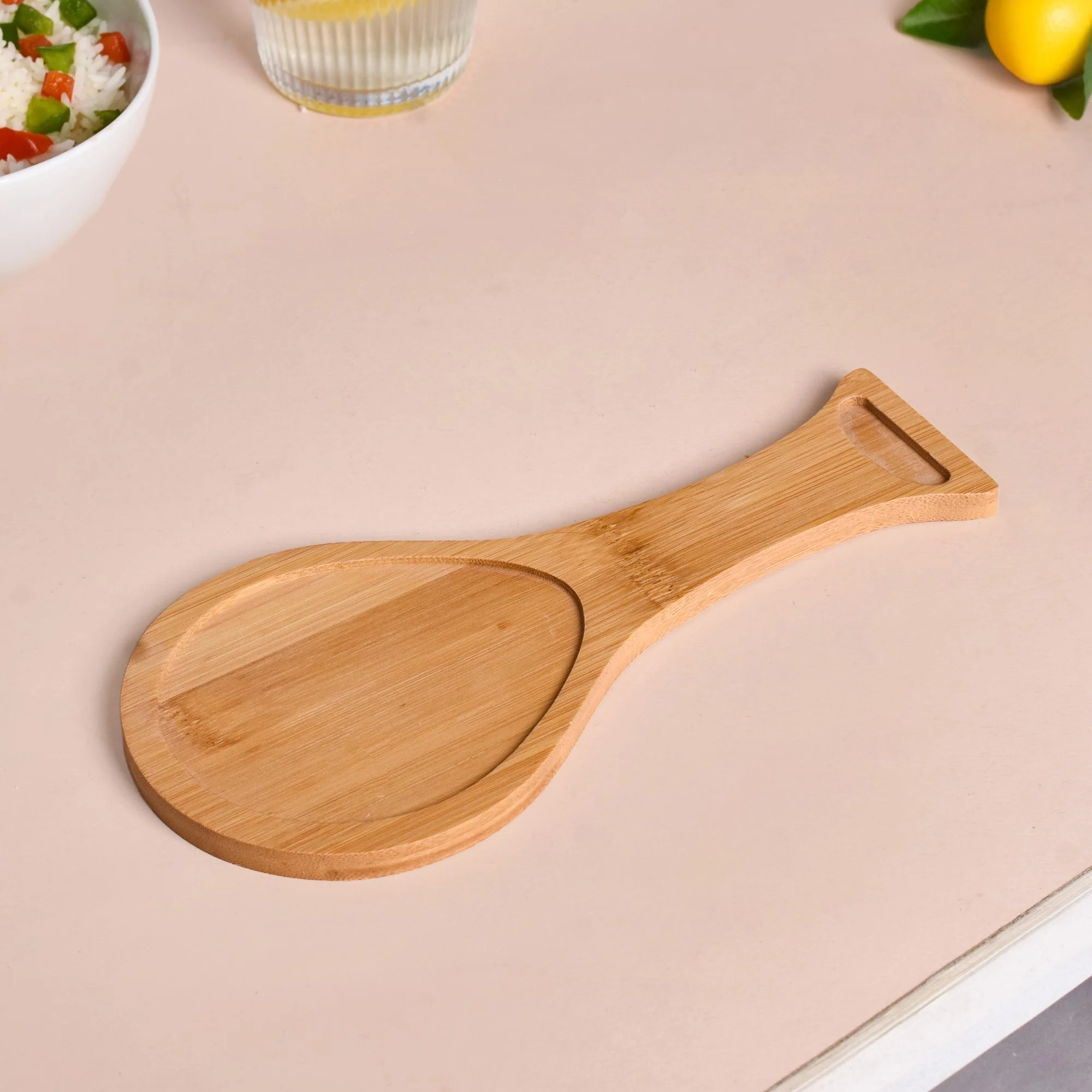 White Ceramic Spoon Holder With Wooden Tray - Image 10