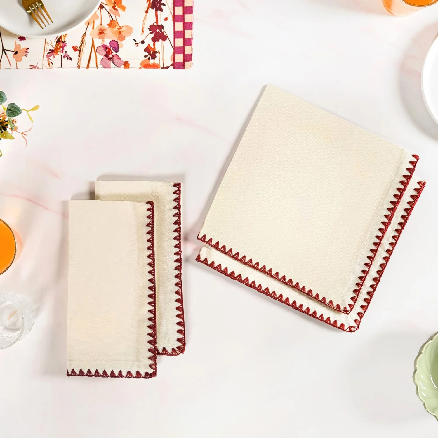 White Cotton Table Napkin Set Of 4