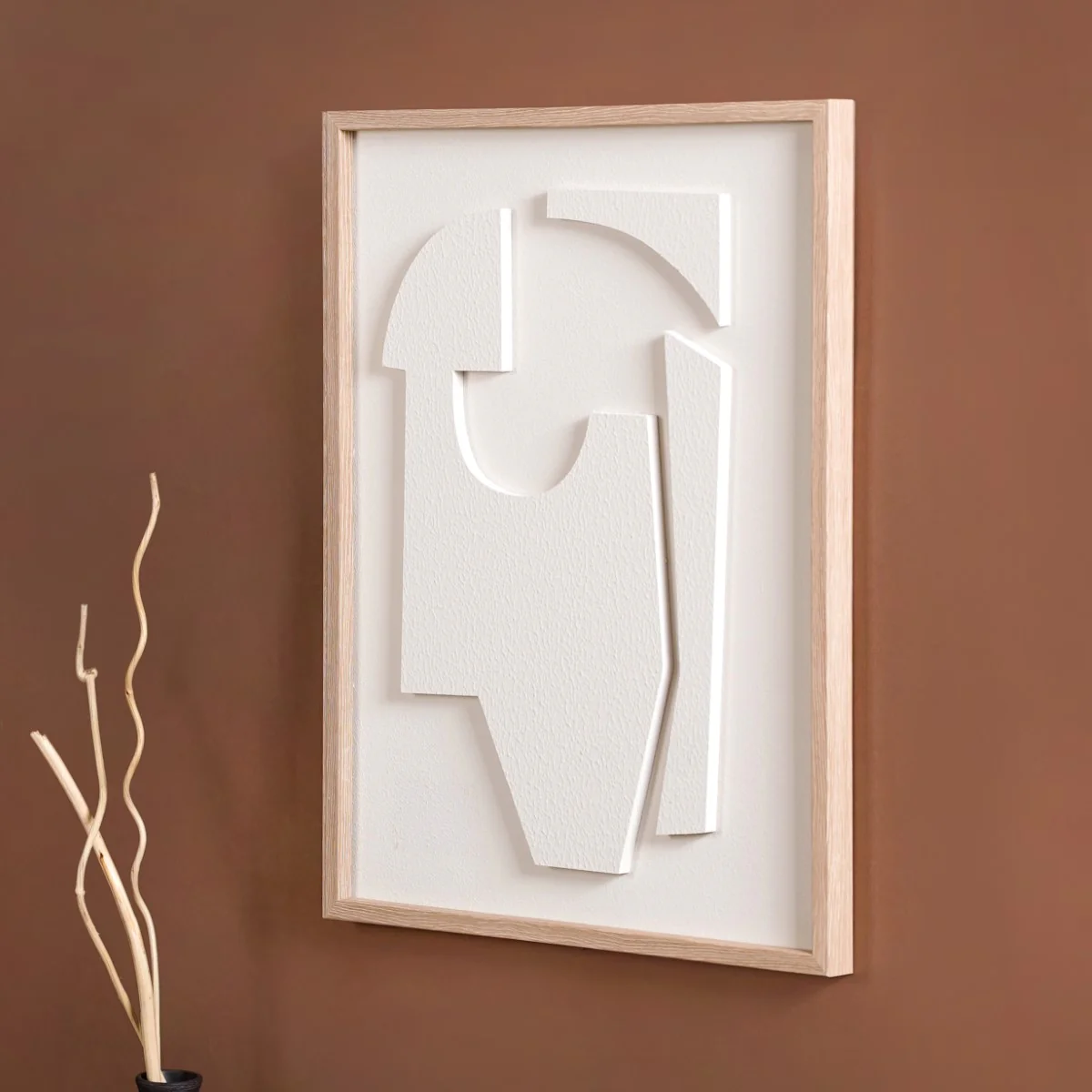 White Embossed 3D Wall Artwork 20x16 Inch - Image 3
