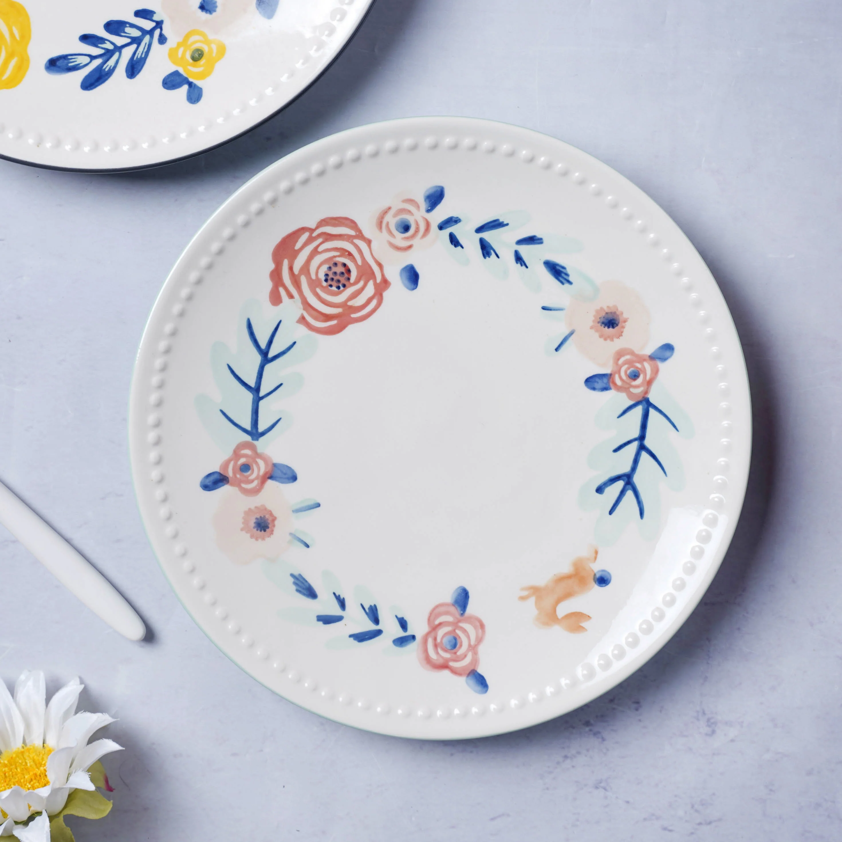 White Flower Plate - Image 3