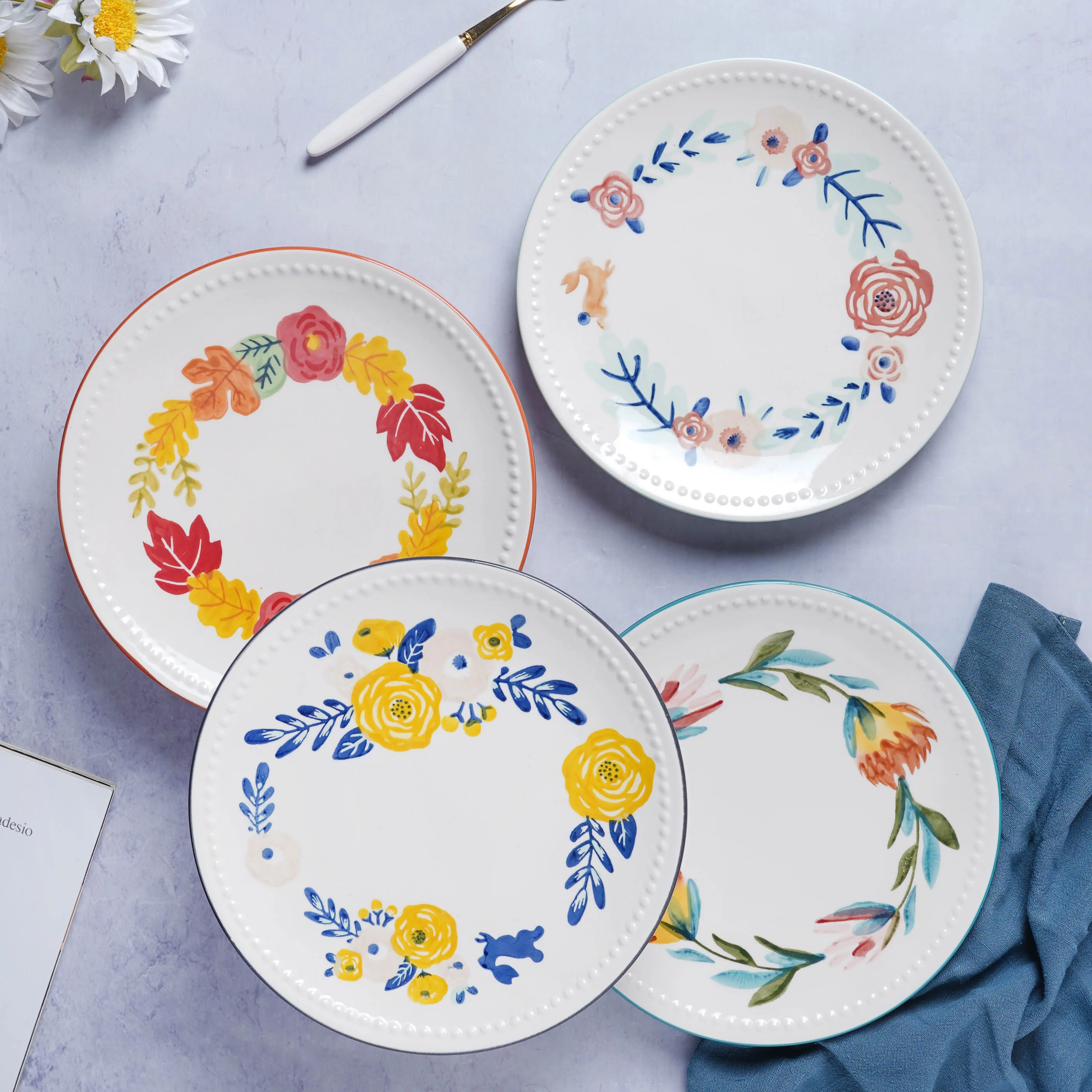 White Flower Plate - Image 6