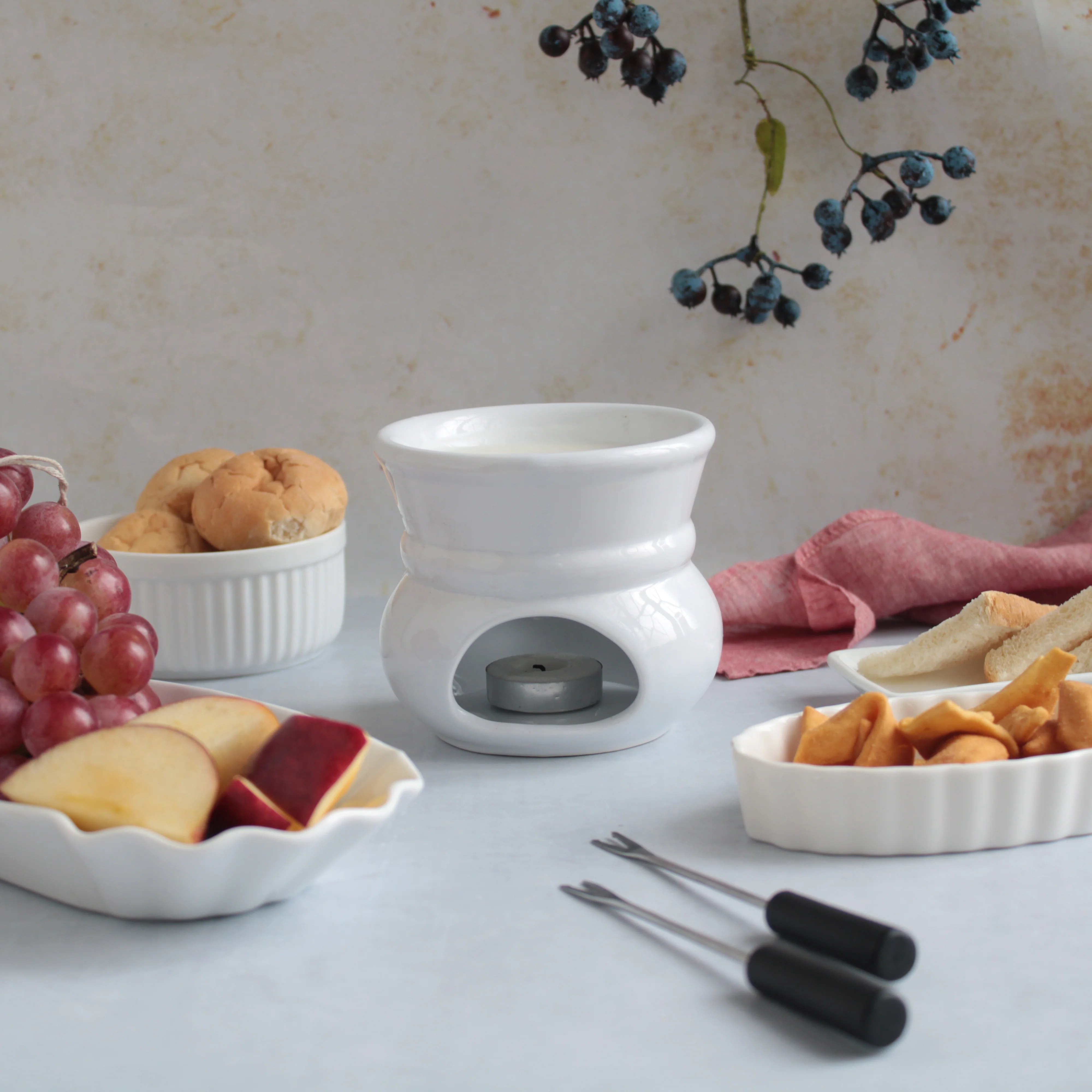 White Fondue Set - Image 6