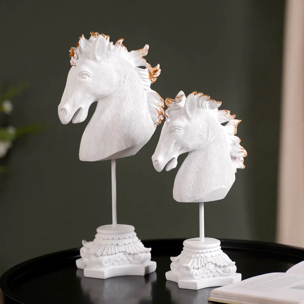White Horse Decor Showpiece With Stand Small - Image 14