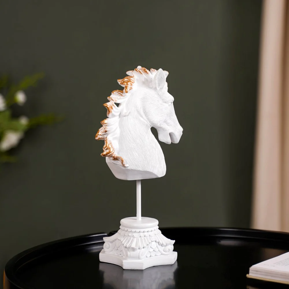 White Horse Decor Showpiece With Stand Small - Image 9